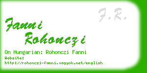 fanni rohonczi business card